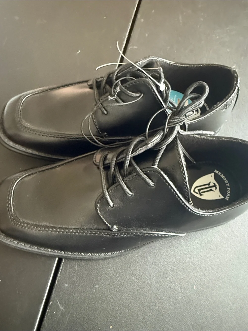 Kids Black Lace-Up Dress Shoes for Special Occasions